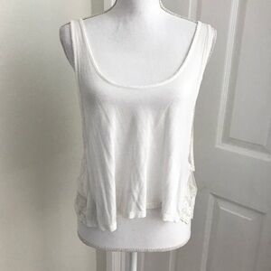 Frenchi Crop Muscle Tee Lace Back Sz Med